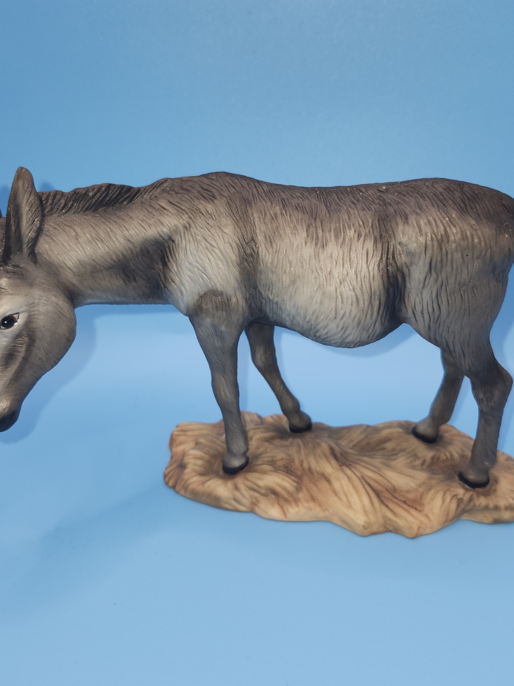 Franklin Mint Hand-Painted Grey Donkey Sculpture